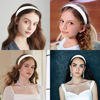 Picture of Wecoe White Headband Women 1 Inch Sueded Like Headband Non Slip Fashion Solid Plain Headband Hair Band DIY Halloween Christmas Costume Hair Accessories for Women Girls Diademas Para Mujer Gifts