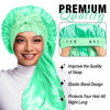 Picture of 2Pcs Bonnets for Black Women Braid Bonnet, Large Long Satin Bonnet for Braids, Silk Bonnet with Stretchy Tie Band Sleep Cap Hair (2Pcs-Black&Green)