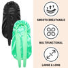 Picture of 2Pcs Bonnets for Black Women Braid Bonnet, Large Long Satin Bonnet for Braids, Silk Bonnet with Stretchy Tie Band Sleep Cap Hair (2Pcs-Black&Green)