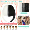 Picture of Cephermer Clip in Bangs, Synthetic French Bangs Hair Clip, Fake Bangs Fringe with Temples Hairpieces for Women Natural Curved Bangs Clip in Hair Extensions for Daily Wear Black mix White