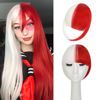 Picture of Cephermer Clip in Bangs, Synthetic French Bangs Hair Clip, Fake Bangs Fringe with Temples Hairpieces for Women Natural Curved Bangs Clip in Hair Extensions for Daily Wear White mix Red
