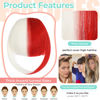 Picture of Cephermer Clip in Bangs, Synthetic French Bangs Hair Clip, Fake Bangs Fringe with Temples Hairpieces for Women Natural Curved Bangs Clip in Hair Extensions for Daily Wear White mix Red