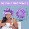 Picture of 4PCS Silk Bonnet for Sleeping - Hair Satin Bonnets for Black Women Men,Hair Wrap Cap for Curly Hair,Elastic Wide Band Hair Bonnet Shower Cap for Sleeping (Black & Sapphire Blue & Pink & Purple)