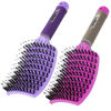Picture of TaiBest Boar Bristle Hair Brush Set - Dry/Wet Hair Brush Detangler for Fine, Thick, Curly Hair - Curved and Vented Hair Brush for Women, Men or Kids (Purple & Rose Red)