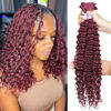 Picture of Human Braiding Hair 2 Bundles/Pack 100g Burgundy 99J Curly Deep Wave Human Bulk Hair for Braiding No Weft 10A Brazilian Virgin Human braiding Hair 99J (Burgundy 99J, 14 inch/100g)