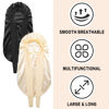Picture of 2Pcs Bonnets for Black Women Braid Bonnet, Large Long Satin Bonnet for Braids, Silk Bonnet with Stretchy Tie Band Sleep Cap Hair (2Pcs-Black&Gold)