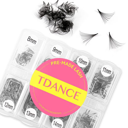Picture of TDANCE 600 Fans Premade Fans Eyelash Extensions 8-15mm Mixed Length Pre Made Fans Lash Extensions 5D 8D 10D 12D 14D 16D 24D Handmade Promades Eyelash Fans C/D Curl Loose Fans(600-12D-0.05-C-8-15mm)
