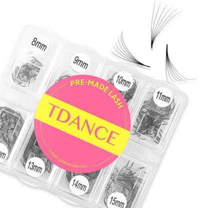Picture of TDANCE 600 Fans Premade Fans Eyelash Extensions 8-15mm Mixed Length Pre Made Fans Lash Extensions 5D 8D 10D 12D 14D 16D 24D Handmade Promades Eyelash Fans C/D Curl Loose Fans(600-6D-0.07-D-8-15mm)