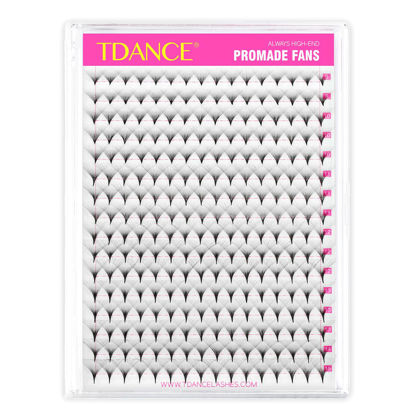Picture of TDANCE Premade Fans Eyelash Extensions 256 Fans Pre Made Fans Lash Extensions Middle Stem Heat Bonded Premade Lash Fans Volume Lash Extensions(256-30D-0.03-D-8-15)