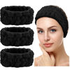 Picture of Chuangdi 3 Pieces Spa Headband for Women Facial Makeup Headband Soft Terry Cloth Hairband for Washing Face Mask Spa Shower Gifts(Black)