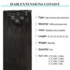 Picture of DOORES Hair Extensions Clip in Human Hair, Natural Black 12 Inch 80g 7pcs, Clip in Hair Extensions Human Hair Remy Hair Extensions Natural Hair Extensions Straight Weft Hair