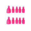 Picture of (10 Pcs Pink Toenail) Plastic Acrylic Nail Art Soak Off Cap Clip UV Gel Polish Remover Wrap Tool Gel Nail Polish Remover Clips for Fingernail Removal Soak Off Clips Wrap Cleaner Cap Clip