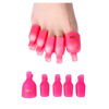 Picture of (10 Pcs Pink Toenail) Plastic Acrylic Nail Art Soak Off Cap Clip UV Gel Polish Remover Wrap Tool Gel Nail Polish Remover Clips for Fingernail Removal Soak Off Clips Wrap Cleaner Cap Clip