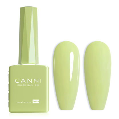 Picture of CANNI Pastel Green Gel Nail Polish, 1Pcs Macaron Lime Sage Light Green Gel Polish Bringt Mint Green Color Nail Polish Gel High Gloss Soak Off U V Gel Nail French Nail Manicure Salon DIY