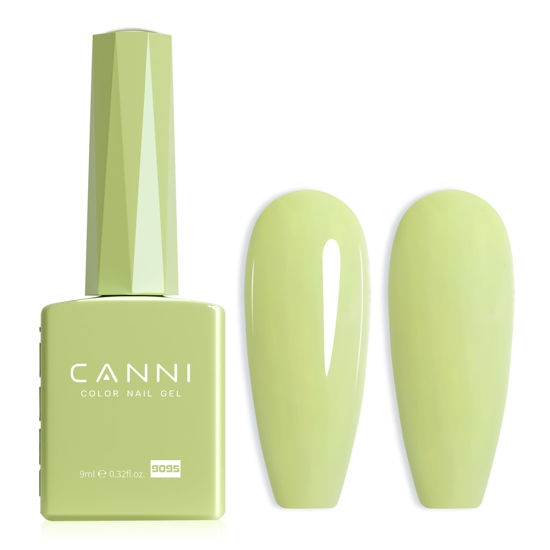 Picture of CANNI Pastel Green Gel Nail Polish, 1Pcs Macaron Lime Sage Light Green Gel Polish Bringt Mint Green Color Nail Polish Gel High Gloss Soak Off U V Gel Nail French Nail Manicure Salon DIY