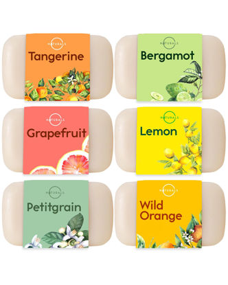 Picture of O NATURALS 100% Natural Bar Soap - Assorted 6 PCS Soap Gift Set - Organic Ingredients & Essential Oils - Spa Gifts for Women & Men, Body Wash Soap Bar & Face Soap - Moisturizing Organic Citrus Soap