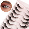 Picture of Yasnai Cat Eye Lashes Fluffy False Eyelashes Volume Lashes Wispy Fake Lashes Natural Eyelashes Strip Lashes 9 Pairs Pack 9D