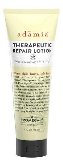 Picture of Adamia Therapeutic Repair Lotion with Macadamia Nut Oil and Promega-7, 4 Ounce Tube - Fragrance Free, Paraben Free, Non GMO