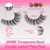 Picture of JIMIRE Lashes with Clear Band Demi-Wispies Fluffy Faux Mink Eyelashes Wispy Cat-Eye False Eyelashes Natural Look 7 Pairs Pack