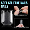 Picture of TOMICCA Extra Short Square Fake Nail Tips, Half Matte Acrylic Pre Filed Soft Gel Nail Tips, 192Pcs Full Cover Pre Shaped 12 Sizes Fake Nails for Beginner and Professional DIY Nail Salon