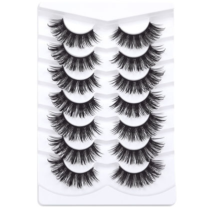 Picture of 17MM Wet Lashes Mink Fluffy False Eyelashes Manga Anime Cosplay Wet Natural Look Eyelashes Pack Wsipy D Curl Lashes That Look Like Extensions by Geeneiya