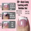 Picture of NOVO OVO French Tip Toe Nail Tips Press on, Sharp Square Pre-Designed Soft Gel False Toenail Extension, BERRY PINK Pre-applied Tip Primer & Base Coat, Full Cover Acrylic for DIY x 15 Sizes 240 pcs