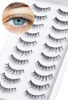 Picture of Natural Lashes Wispy False Eyelashes 10mm Short Lashes 3D Volume Strip Lashes Fake Eyelashes Siligli Lashes Thin Band Curly Eye Lashes Pack 10 pair