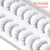 Picture of Natural Lashes Wispy False Eyelashes 10mm Short Lashes 3D Volume Strip Lashes Fake Eyelashes Siligli Lashes Thin Band Curly Eye Lashes Pack 10 pair