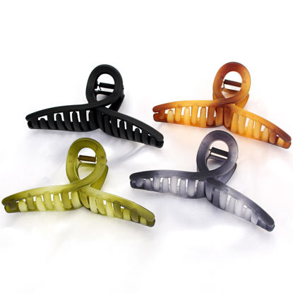 Picture of Hair Claw Clips - Large Butterfly Clips for Women, Gradient Matte 5.11" Oversize Clips for Long Thick Hair, 4 Pcs