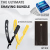 Picture of 2 Straight Razor For Men (Yellow Black), 100 GTEX Premium Blades (Japanese Steel) - 2Pack Straight Edge Razor 100 Platinum Razor Blade - Navajas Para Barbero - Barber Razor For Men, Beard Razor