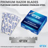 Picture of 2 Straight Razor For Men (Yellow Black), 100 GTEX Premium Blades (Japanese Steel) - 2Pack Straight Edge Razor 100 Platinum Razor Blade - Navajas Para Barbero - Barber Razor For Men, Beard Razor