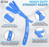 Picture of 2 Straight Razor For Men (Blue Black), 100 GTEX Premium Blades (Japanese Steel) - 2Pack Straight Edge Razor 100 Platinum Razor Blade - Navajas Para Barbero - Barber Razor For Men, Beard Razor