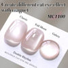 Picture of Double Rhythm Jelly Glass Cat Eye Gel Polish with Magnet 15ML Holographic Glitter Shimmer Translucent Sheer Color Magnetic Nail Polish Salon DIY at Home (Jelly Nude Gray-MC1100)