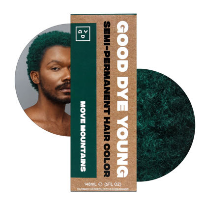 Picture of Good Dye Young Semi-Permanent Hair Color, Vegan and Cruelty-Free Green Hair Dye, Last up to 24 Washes, Non-Damaging Conditioning Hair Color (5FL OZ, Move Mountains)