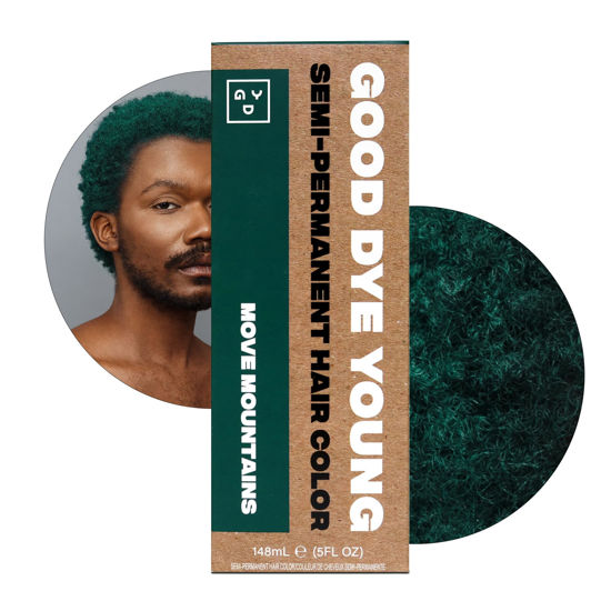 Picture of Good Dye Young Semi-Permanent Hair Color, Vegan and Cruelty-Free Green Hair Dye, Last up to 24 Washes, Non-Damaging Conditioning Hair Color (5FL OZ, Move Mountains)