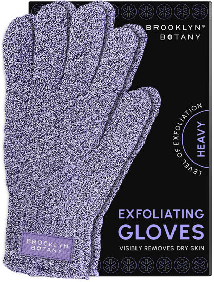 Picture of Brooklyn Botany Exfoliating Gloves for Bath and Shower - Heavy Duty Exfoliating Body Scrubber for Massage and Dead Skin Remover for Body - 1 Pair