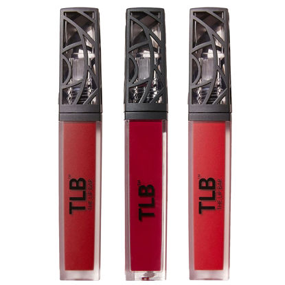 Picture of The Lip Bar - Nonstop Liquid Matte Lipstick 3-Pack, Bawse Lady (Blue Red), Rich Auntie (Deep Berry), + Hot Mama (Deep Rich Brown) - High Pigment - One Swipe - Long Lasting - Jojoba Oil - .24 fl oz