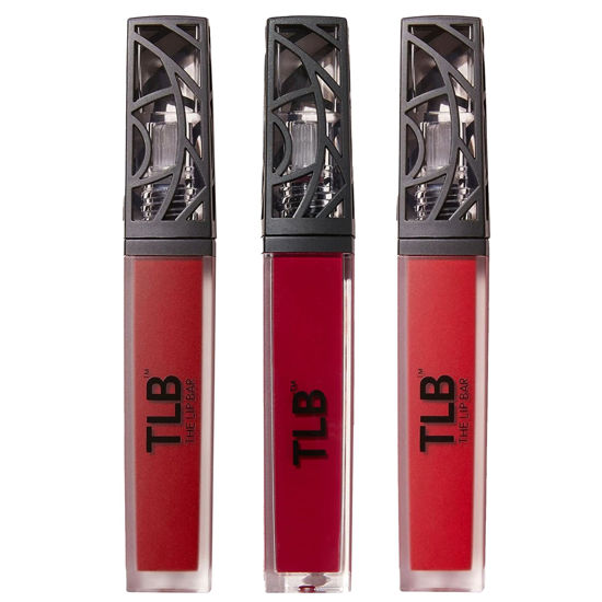 Picture of The Lip Bar - Nonstop Liquid Matte Lipstick 3-Pack, Bawse Lady (Blue Red), Rich Auntie (Deep Berry), + Hot Mama (Deep Rich Brown) - High Pigment - One Swipe - Long Lasting - Jojoba Oil - .24 fl oz