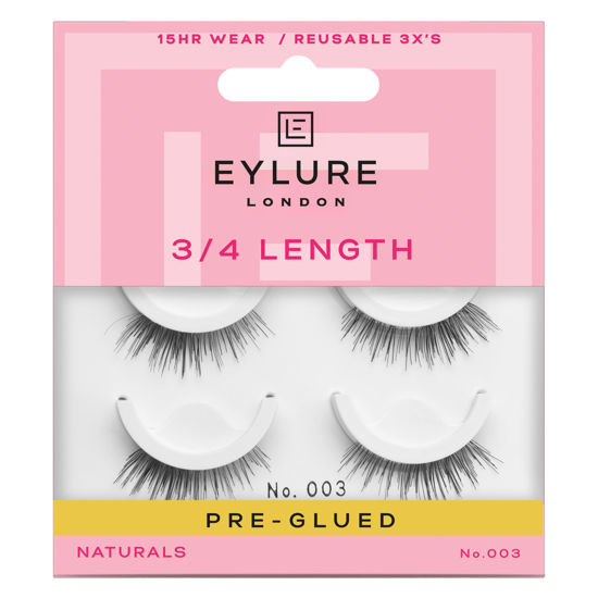 Picture of Eylure Press On Pre-Glued False Eyelashes, Light & Wispy Accent Lash, No. 003, Twin Pack