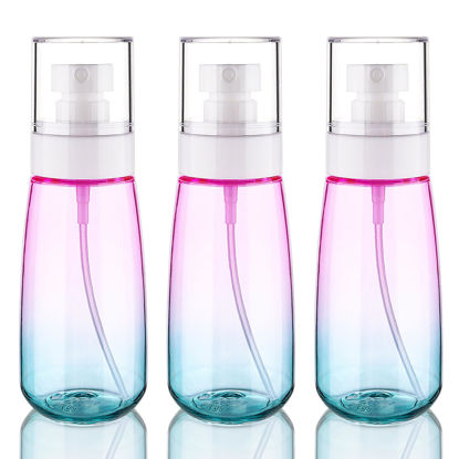 Picture of Cosywell Fine Mist Spray Bottles TSA Approved 3.4oz 100ml 3 Pack Leak Proof Travel Spray Bottle Empty Small Spray Bottles for Perfume Essential Oils Toners Rose Water Cosmetics (3Gradient Pink Blue)