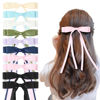 Picture of WORTL 10 PCS Satin Hair Accessories: Double Hair Ribbon Ponytail Holders, Metal Hair Clips and Bows for Women and Girls in Black and White