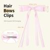 Picture of WORTL 10 PCS Satin Hair Accessories: Double Hair Ribbon Ponytail Holders, Metal Hair Clips and Bows for Women and Girls in Black and White