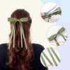 Picture of WORTL 10 PCS Satin Hair Accessories: Double Hair Ribbon Ponytail Holders, Metal Hair Clips and Bows for Women and Girls in Black and White