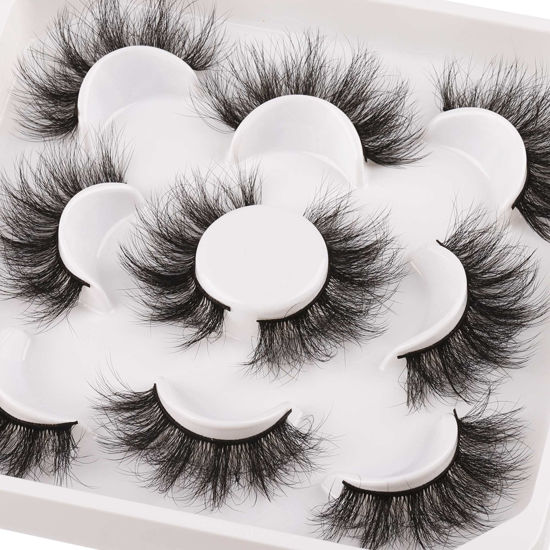 Picture of JIMIRE Flare Mink Lashes Fluffy Wispy False Lashes Pack Fluttery 10D Multi-dimensional Volume False Eyelashes 5 Pairs