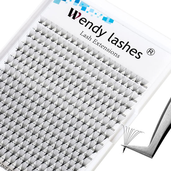 Picture of Volume Eyelash Extensions Premade Fans 5D/6D/8D/10D C/D Curl 16 Rows 9-16mm Mixed Ponited Base Preamde Lash Fans Volume Lash Extensions Supplies (8D-0.07-D, 9-16mm Mixed Tray)