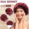Picture of Doitory Satin Bonnet Silk Bonnet for Sleeping, Double Layer Silk Sleep Cap for Men & Women, Soft Satin Lined Bonnet for Natural & Curly Hair(Red)