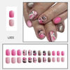 Picture of NEWSPIED Halloween Press on Nails Short Square Cute Halloween Fake Nails with Glitter Ghost Spider Designs Full Cover Glue on Nails Pink Pumpkins False Nails Halloween Acrylic Nails for Women 24 Pcs