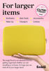 Picture of Embla Makeup Bag Travel Cosmetics Pouch and Toiletry Bag, Nylon Zipper Pouch Purse, Cute Make Up Organizer Storage Tote for Women Girls, Waterproof Travel Skincare Case, Large Makeup Bags, Lemon