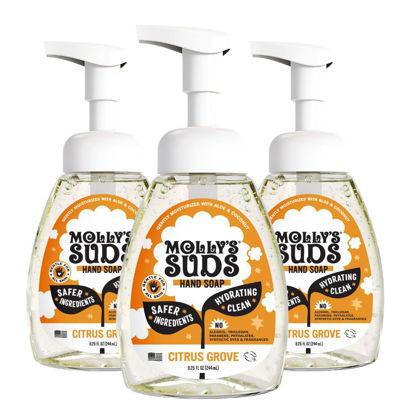 Picture of Molly's Suds Foaming Hand Soap - Made with Aloe and Coconut Oil | Moisturizing Hand Wash | Clean Ingredients, Infused with Essential Oils | Citrus Grove - 8.25 Oz (Pack of 3)