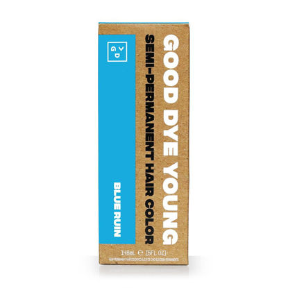 Picture of Good Dye Young Semi-Permanent Hair Color, Vegan and Cruelty-Free Blue Hair Dye, Last up to 24 Washes, Non-Damaging Conditioning Hair Color (5FL OZ, Blue Ruin)